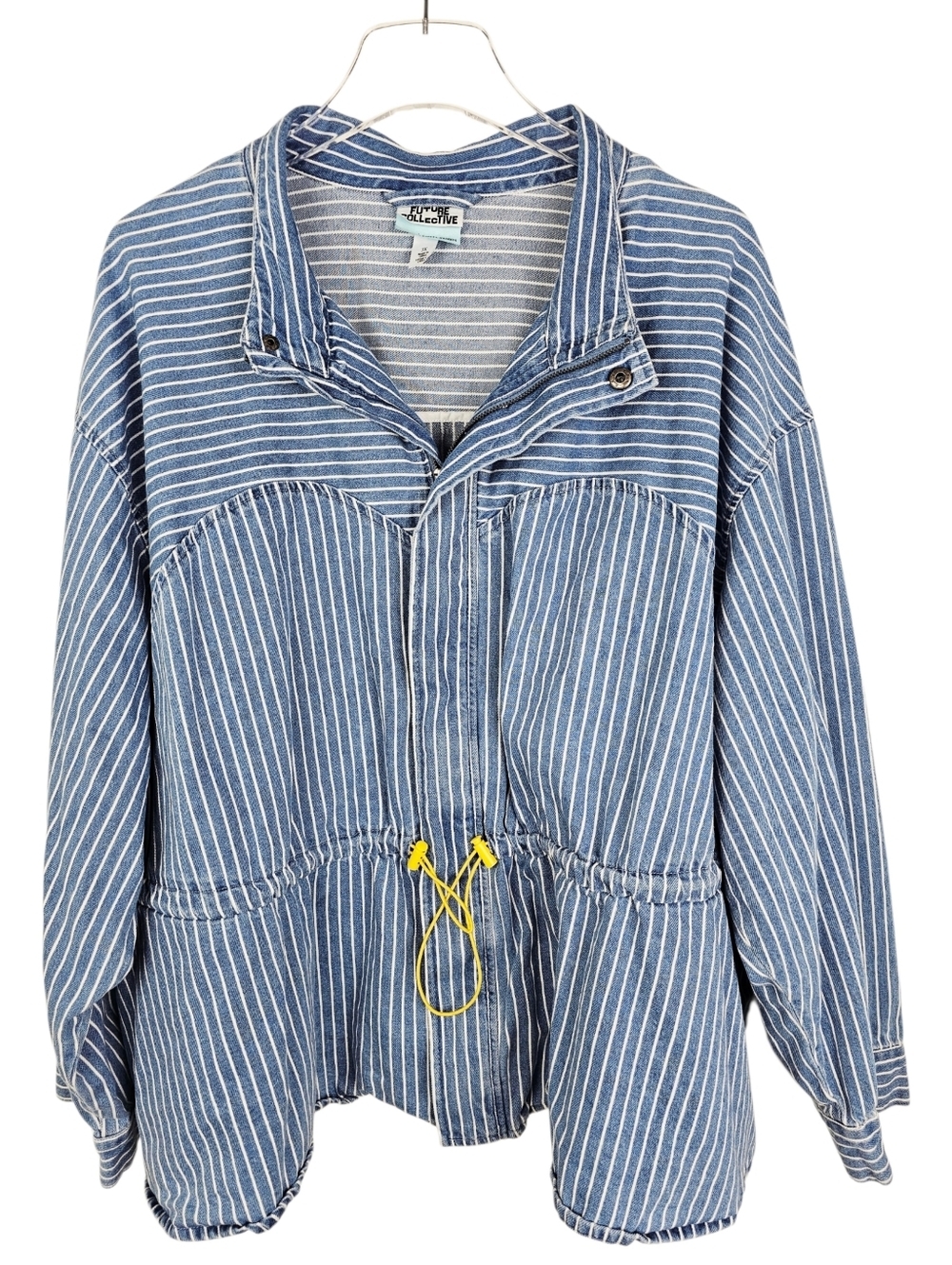 Future Collective Gabriella Karefa-Johnson Blue & White Striped Denim Jacket 3X